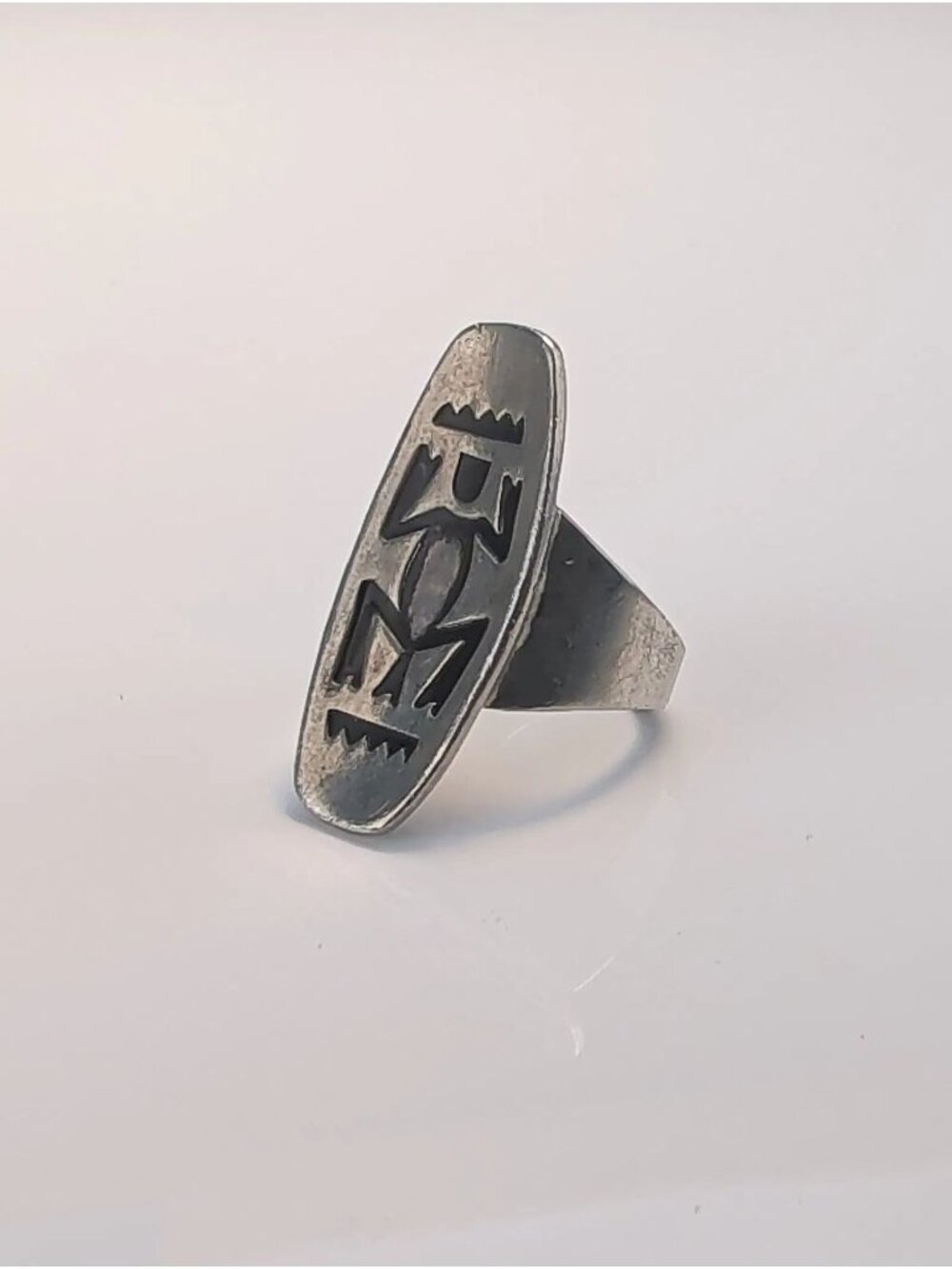 Jörgen Jensen Pewter "Frog" Bracelet and Ring Set  circa 1960, 8 inches - Picture 2 of 4